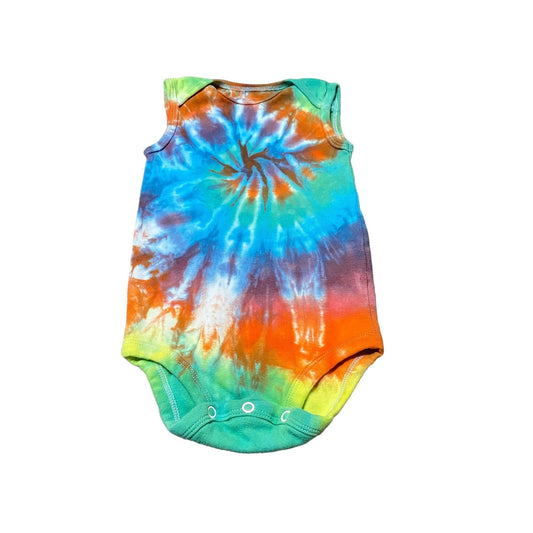 Rainbow Spiral Tie Dye Baby Bodysuit || 18 Months