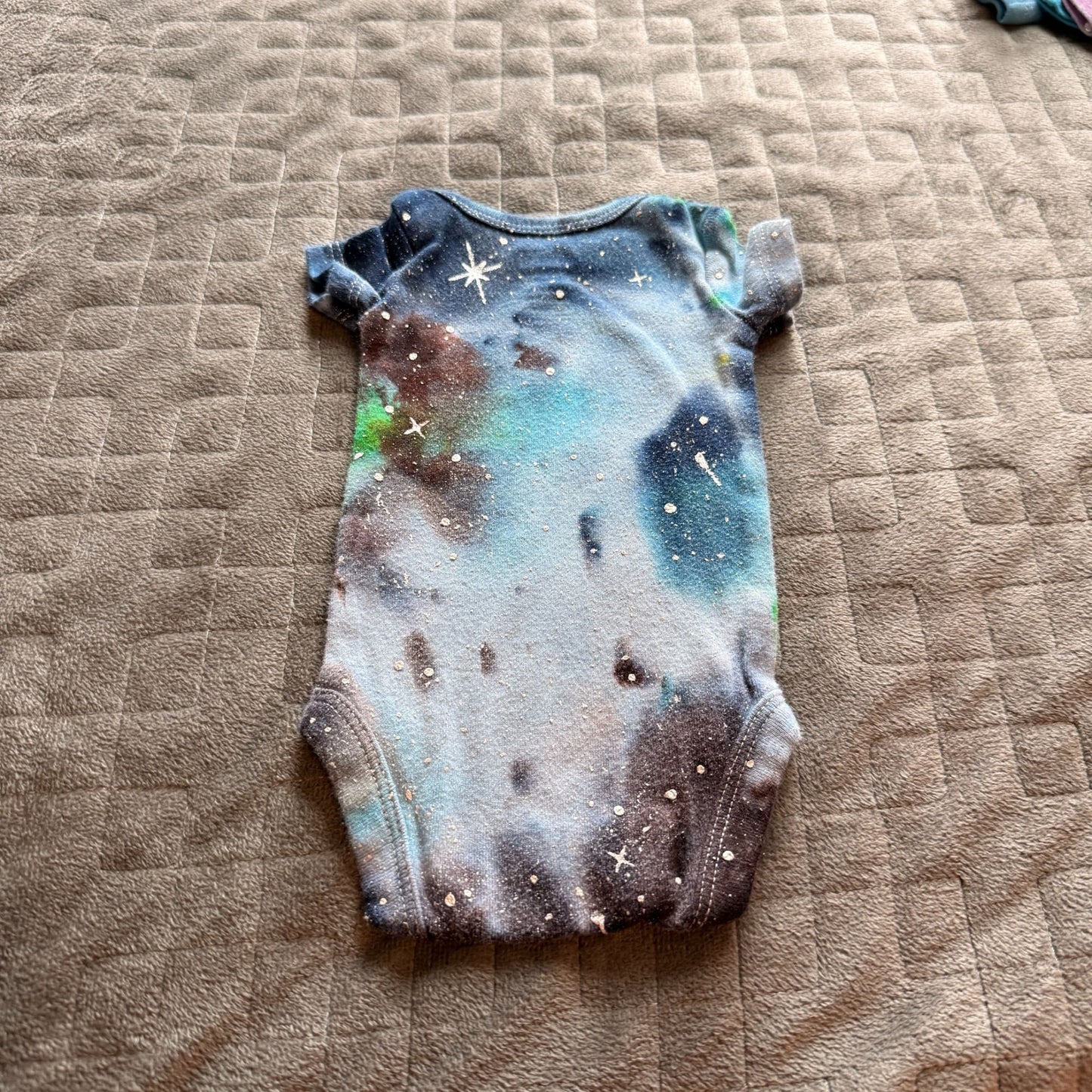 Galaxy Dyed Baby Onesie || Preemie, Upcycled ♻️