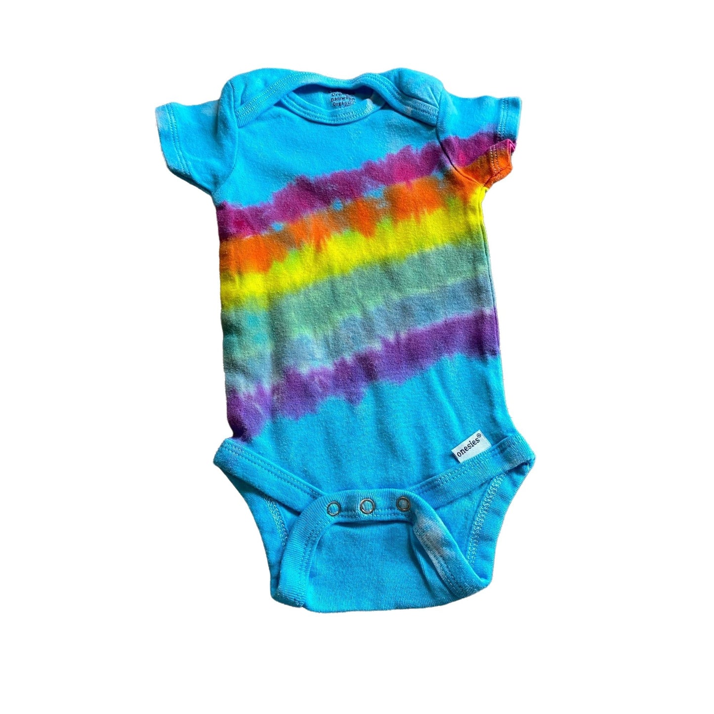 Rainbow Stripe Tie Dye Baby Bodysuit || 3-6 Months