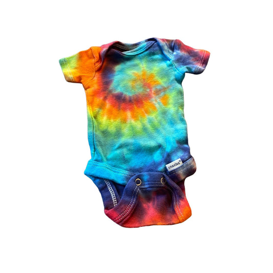 Rainbow Spiral Tie Dyed Bodysuit || Preemie