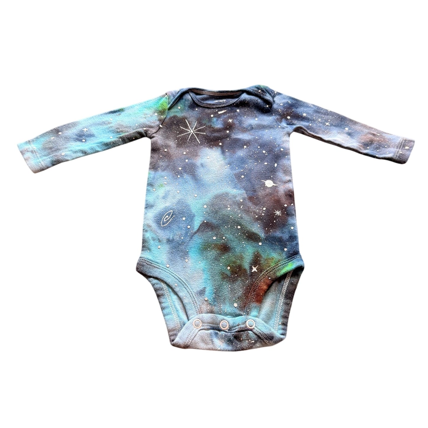 Galaxy Dyed Baby Onesie || 6 Months, Upcycled ♻️