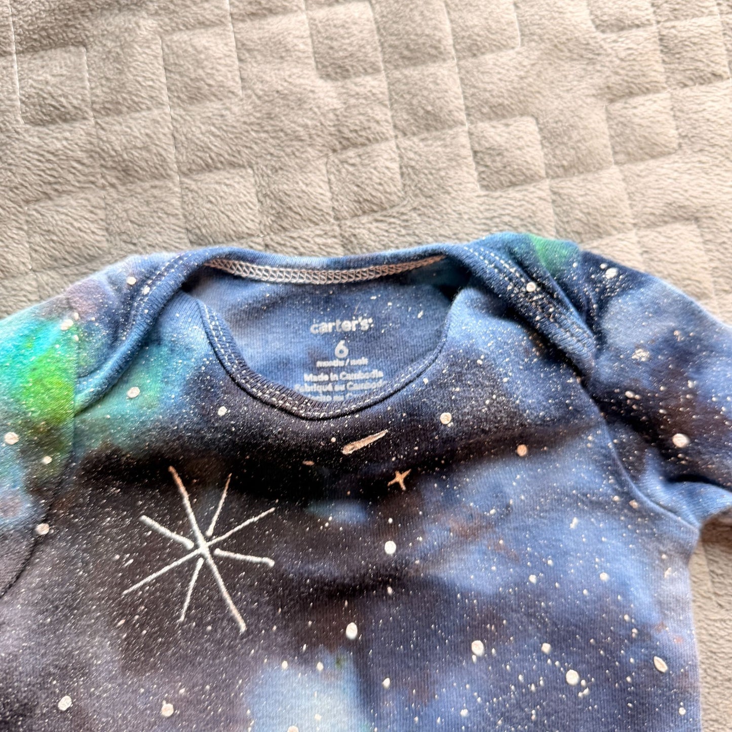 Galaxy Dyed Baby Onesie || 6 Months, Upcycled ♻️