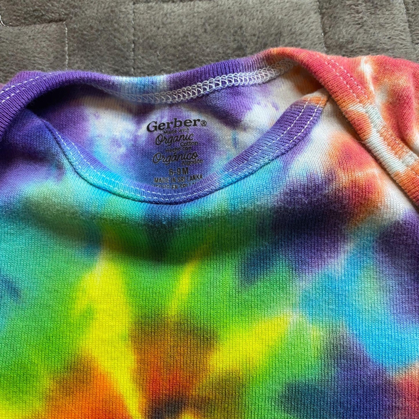 Rainbow Spiral Tie Dye Baby Bodysuit || 6-9 Months