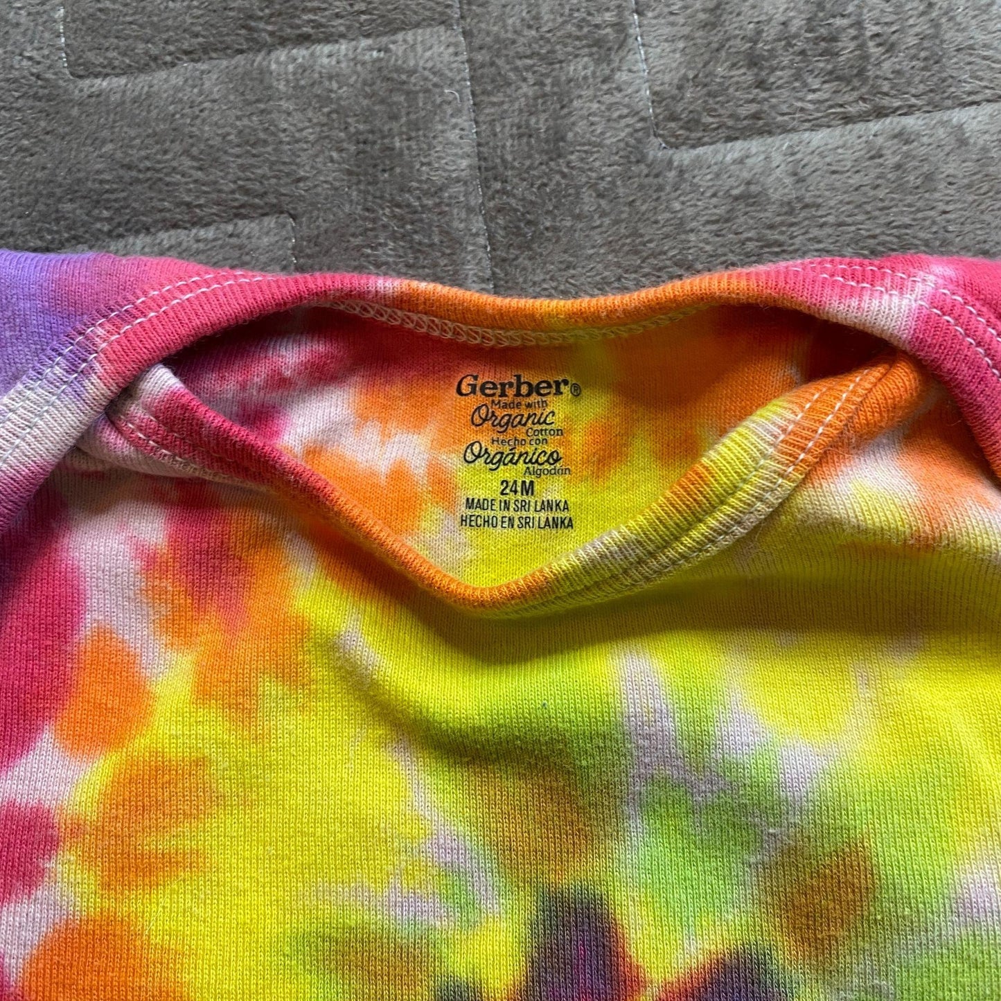 Rainbow Spiral Tie Dye Baby Bodysuit || 24 Months