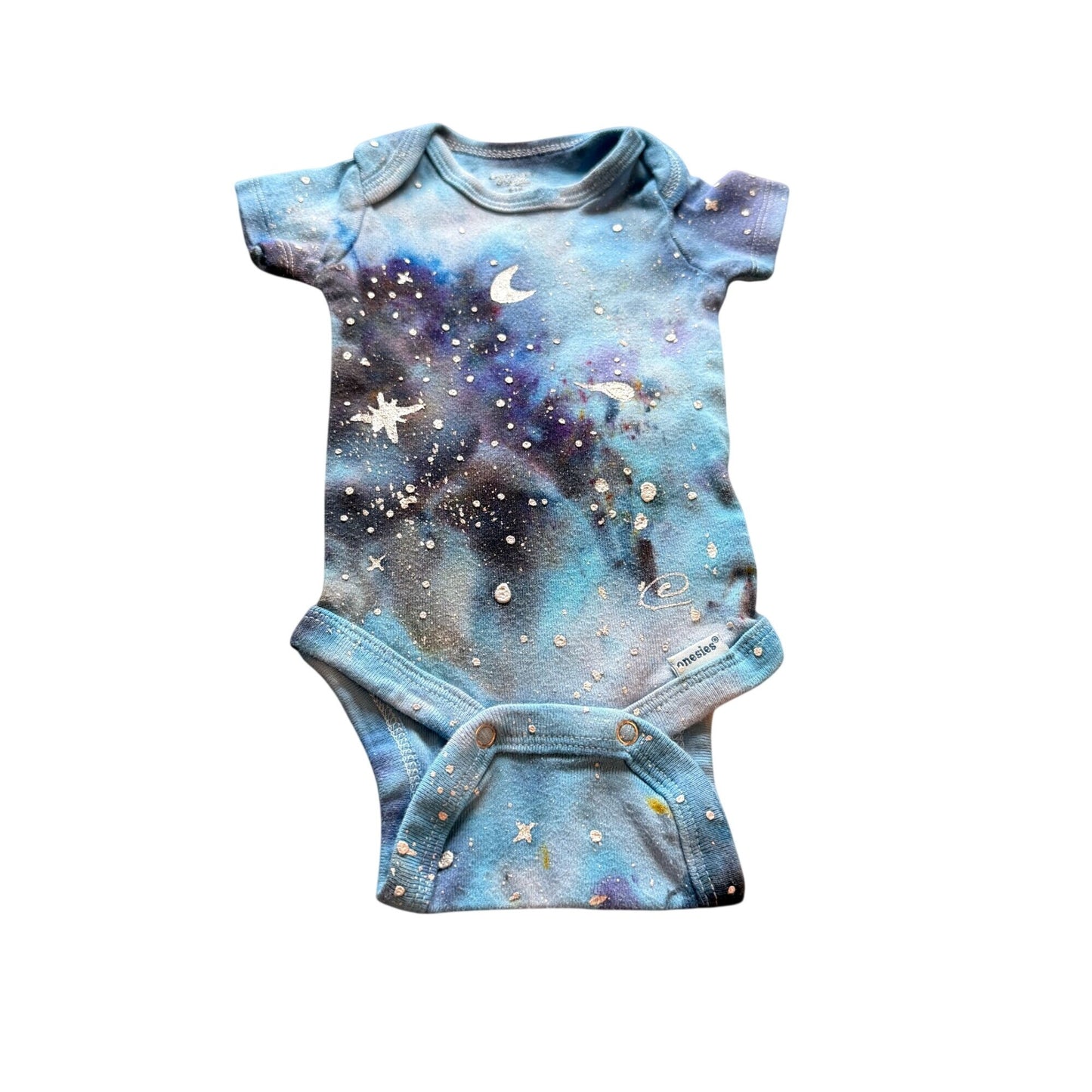 Galaxy Dyed Baby Onesie || 0-3 Months, Upcycled ♻️