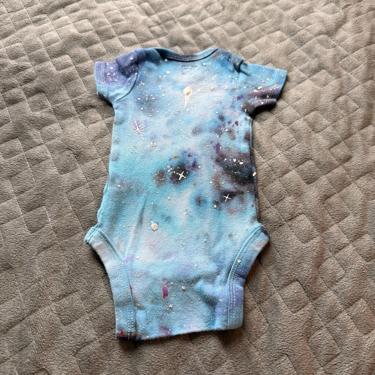 Galaxy Dyed Baby Onesie || 0-3 Months, Upcycled ♻️