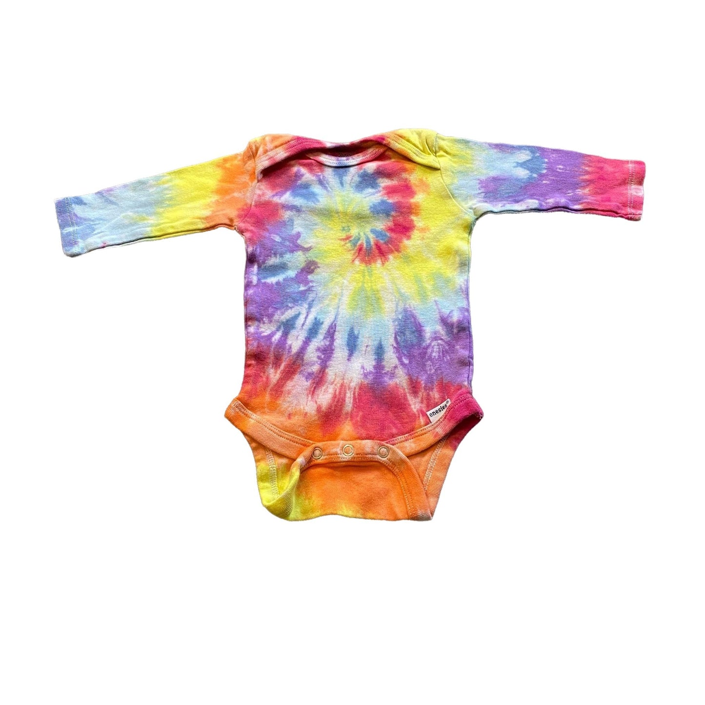 Rainbow Spiral Tie Dye Baby Bodysuit || 3-6 Months
