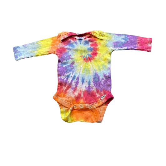 Rainbow Spiral Tie Dye Baby Bodysuit || 3-6 Months