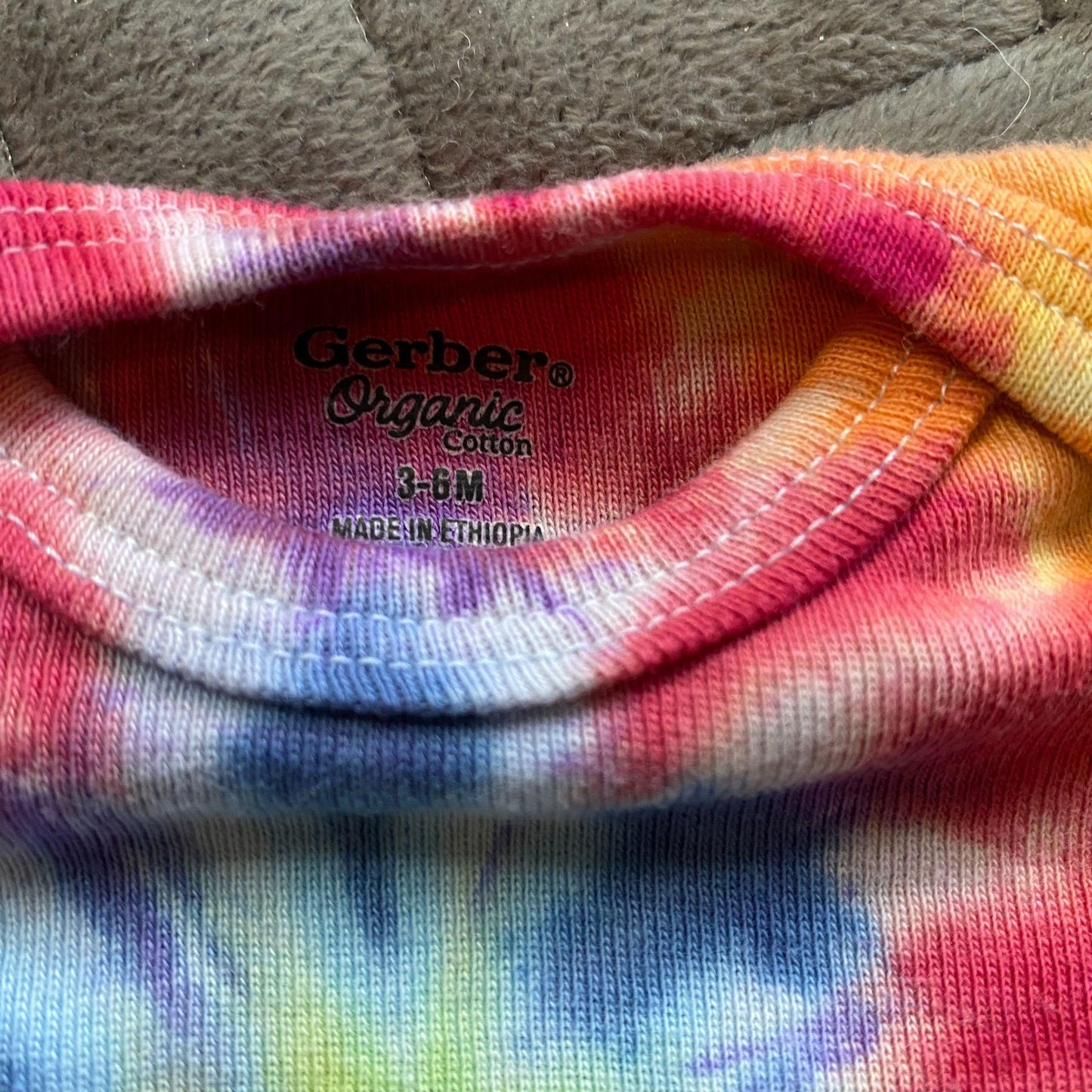 Rainbow Spiral Tie Dye Baby Bodysuit || 3-6 Months