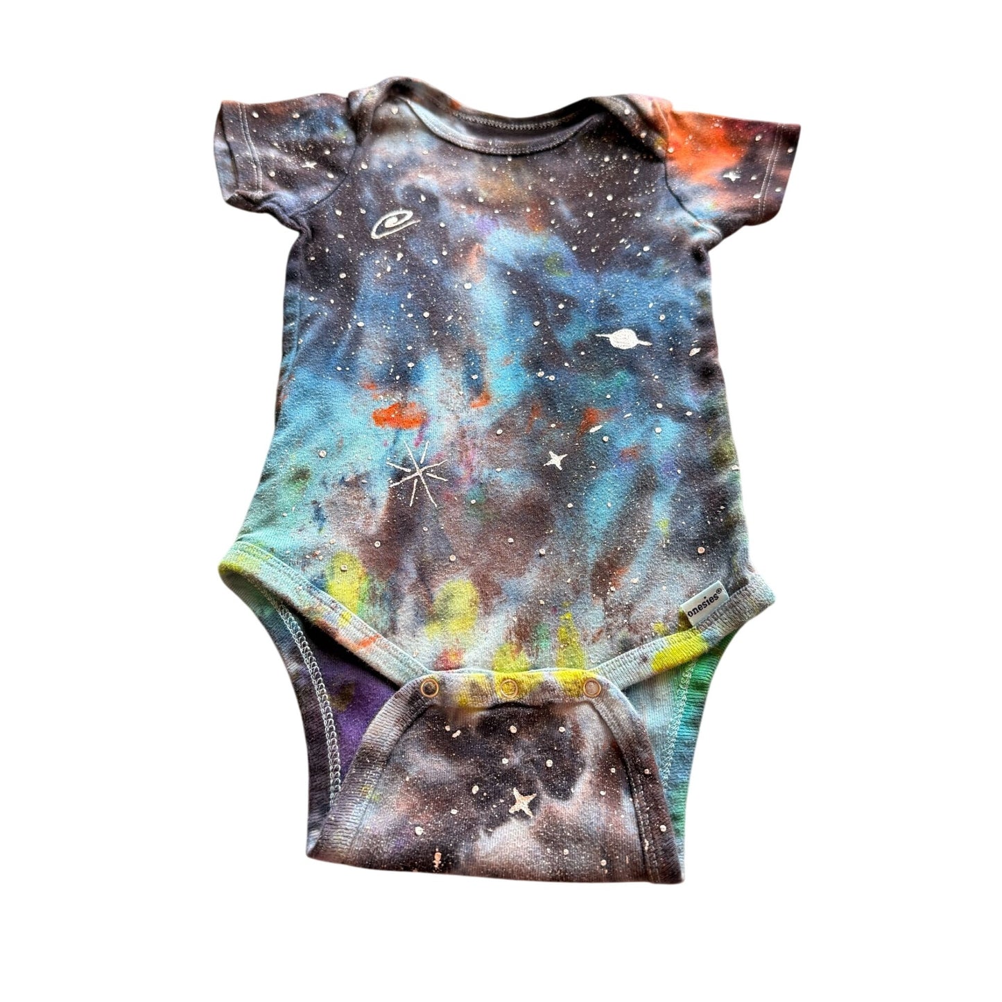 Galaxy Dyed Baby Onesie || 3T, Upcycled ♻️