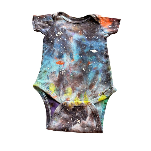 Galaxy Dyed Baby Onesie || 3T, Upcycled ♻️