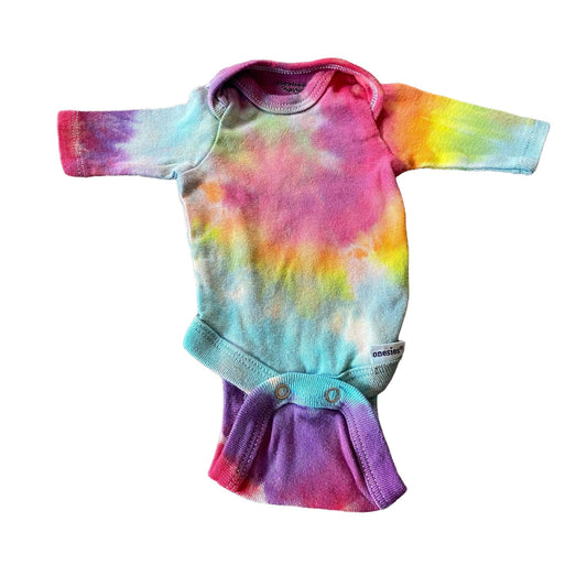 Rainbow Spiral Tie Dyed Bodysuit || Preemie
