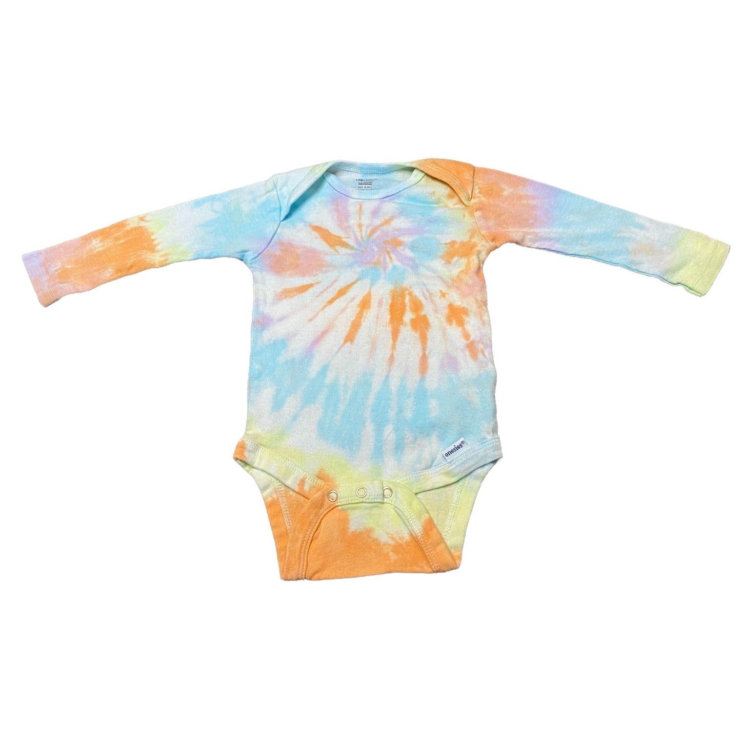 Pastel Rainbow Spiral Tie Dye Baby Bodysuit || 6-9 Months