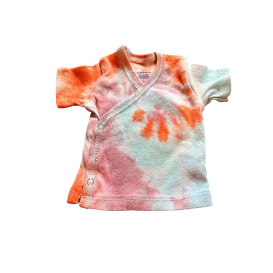Tie Dyed Kimono Side Button Shirt || Newborn
