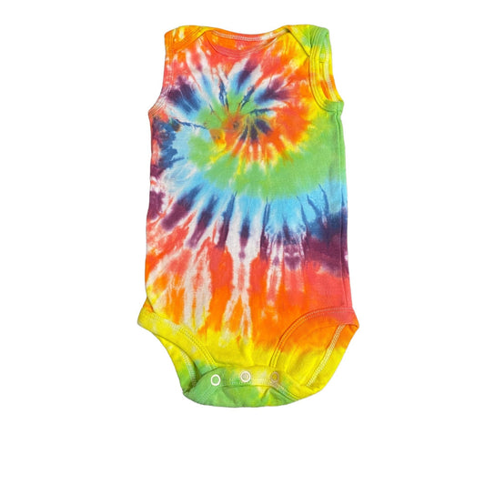 Rainbow Spiral Tie Dye Baby Bodysuit || 9 Months