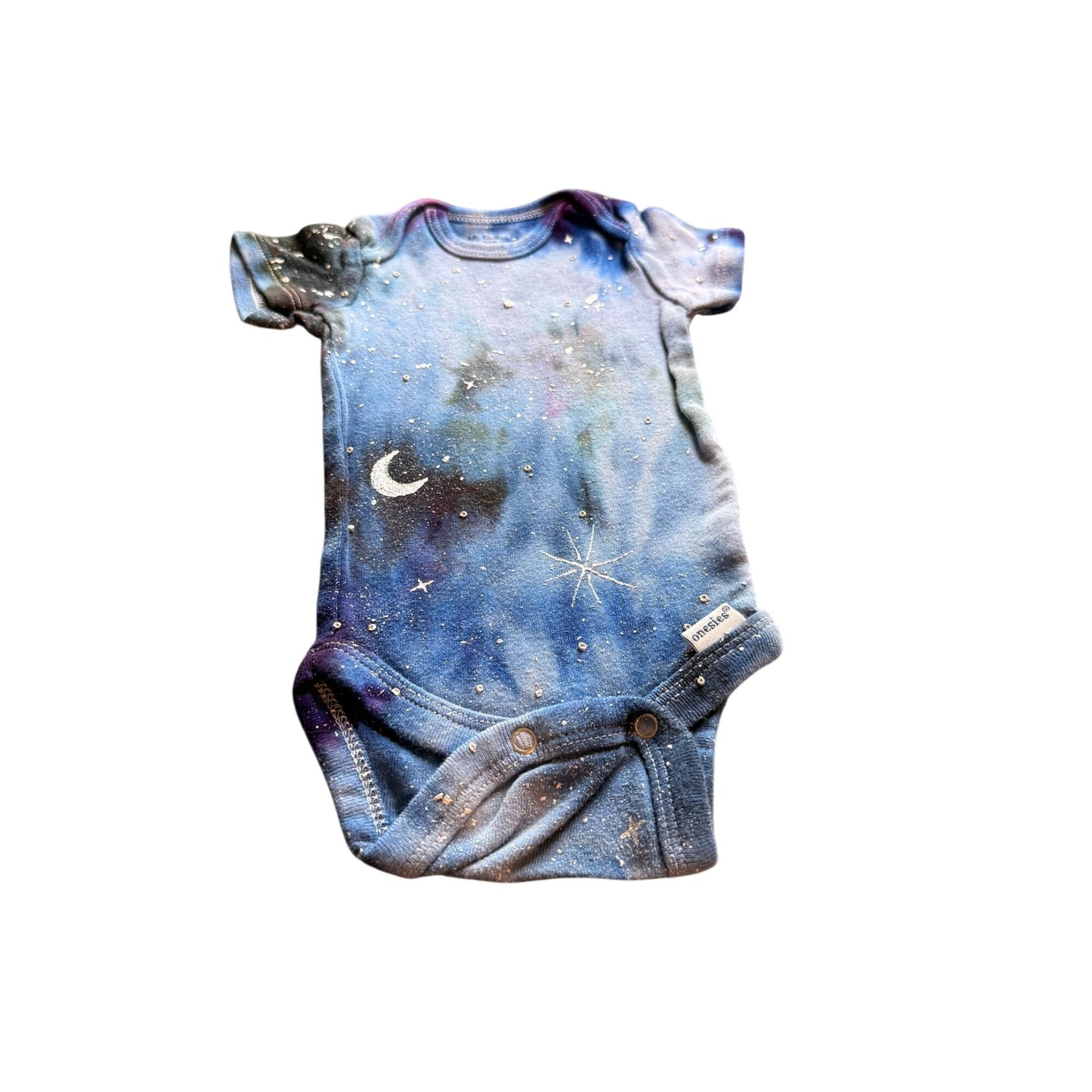 Galaxy Dyed Baby Onesie || 0-3 Months, Upcycled ♻️