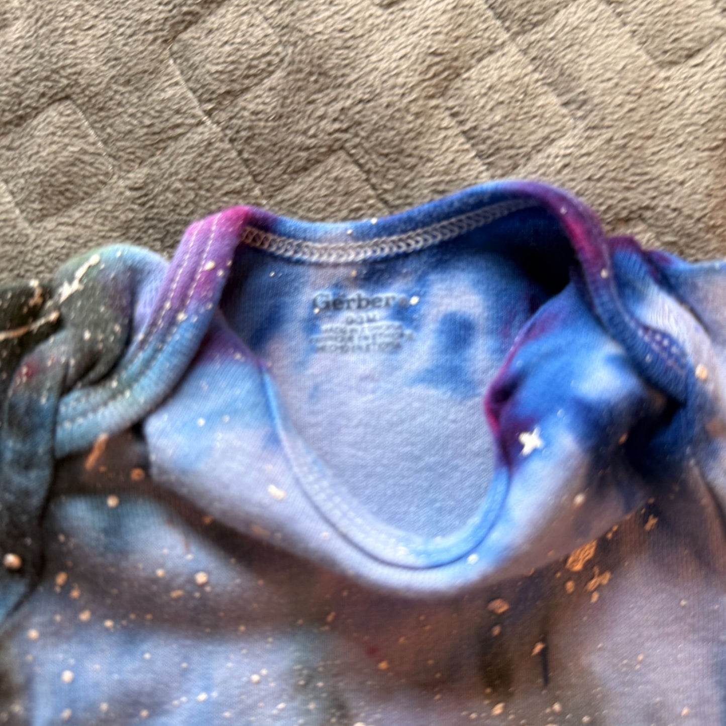 Galaxy Dyed Baby Onesie || 0-3 Months, Upcycled ♻️