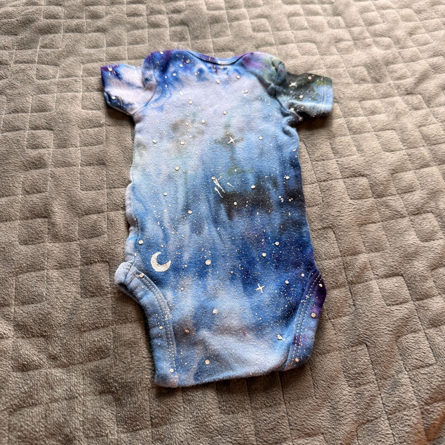 Galaxy Dyed Baby Onesie || 0-3 Months, Upcycled ♻️