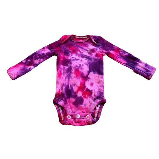 Pink Raven Tie Dye Baby Bodysuit || Newborn