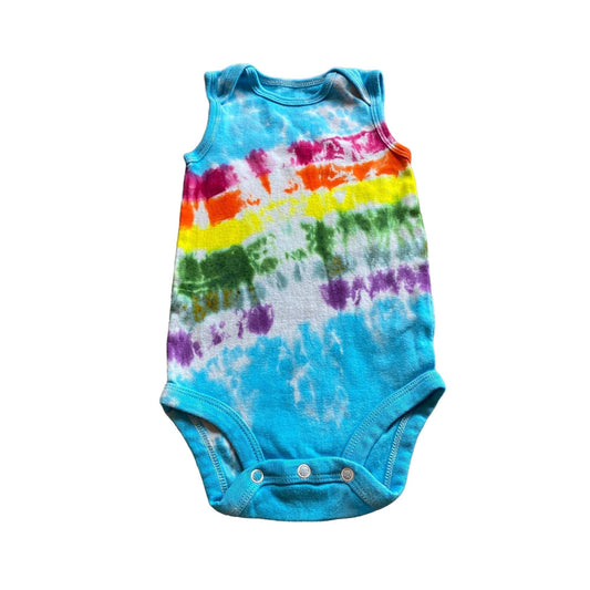 Rainbow Stripe Tie Dye Baby Bodysuit || 12 Months