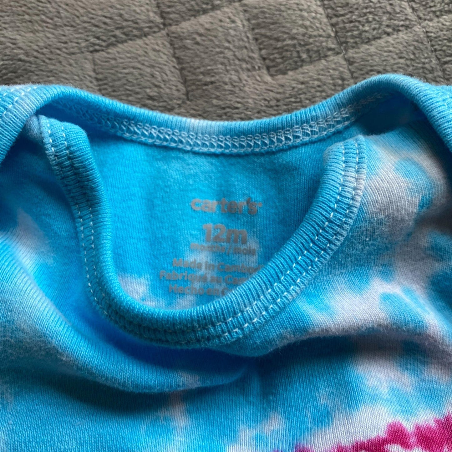 Rainbow Stripe Tie Dye Baby Bodysuit || 12 Months