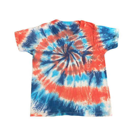 Patriotic Spiral Tie Dye Toddler Tee Shirt || 2T / 3T