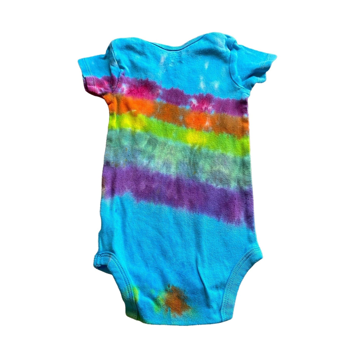 Rainbow Stripe Tie Dye Baby Bodysuit || 12 Months