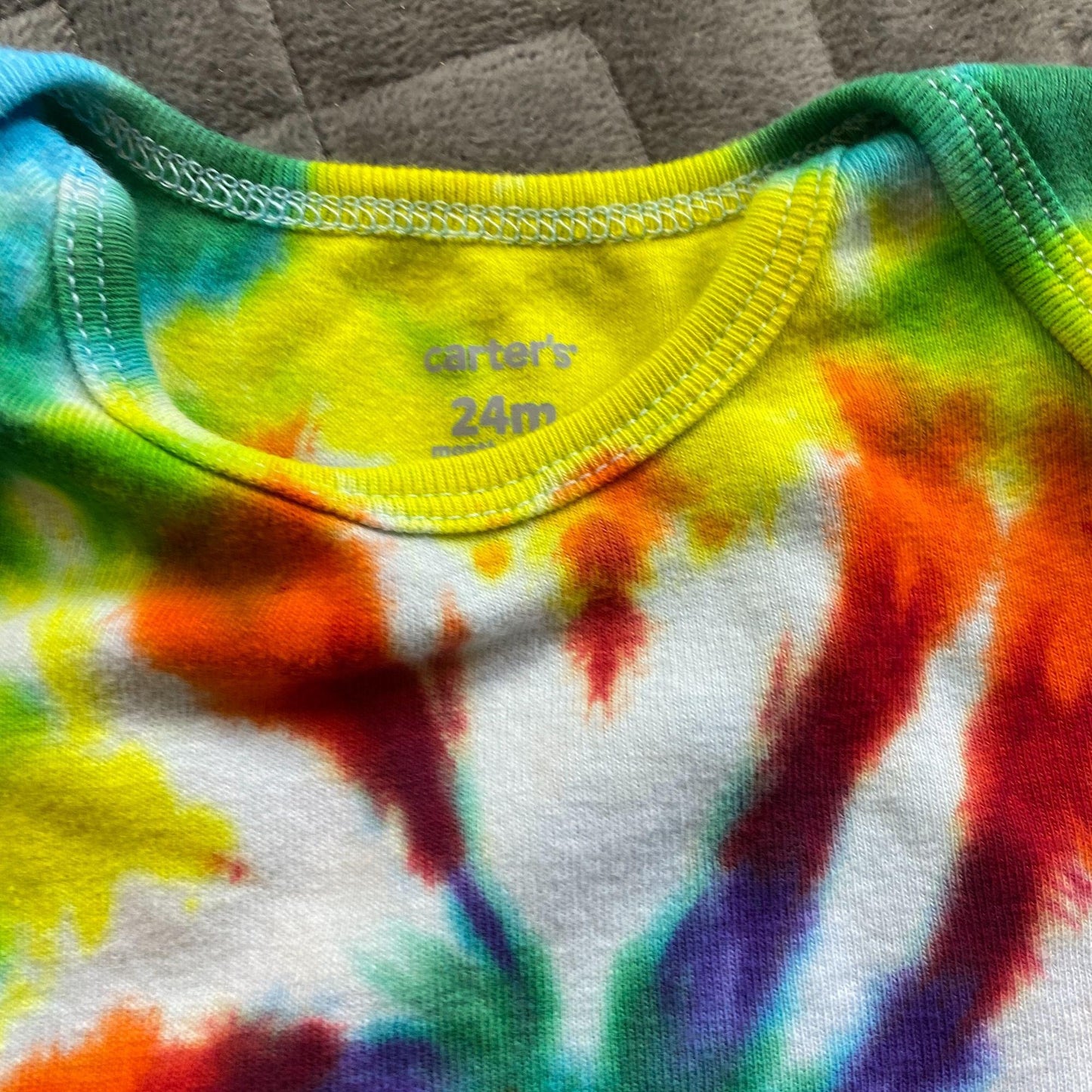 Rainbow Spiral Tie Dye Baby Bodysuit || 24 Months