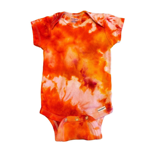 Fiery Fun Dye Tie Dye Onesie || 3-6 Months, Upcycled ♻️