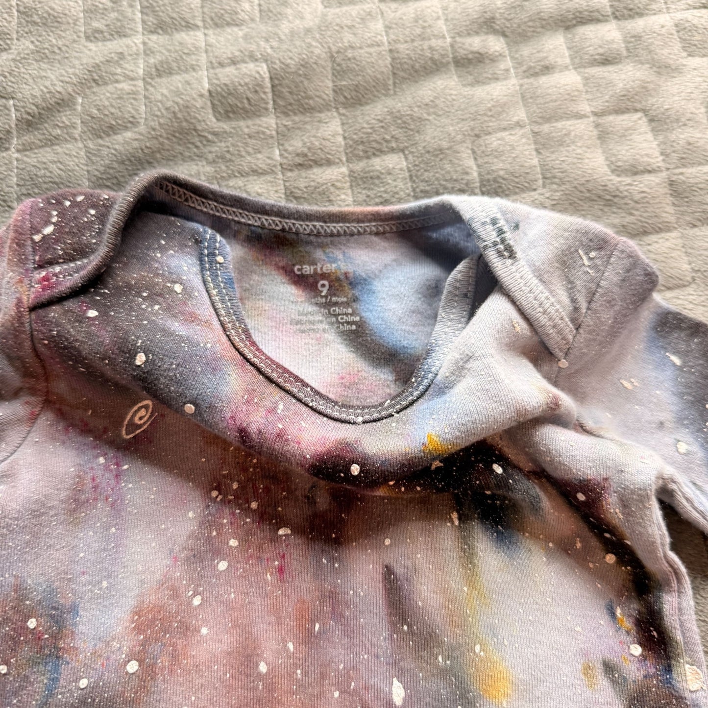 Galaxy Dyed Baby Onesie || 9 Months, Upcycled ♻️