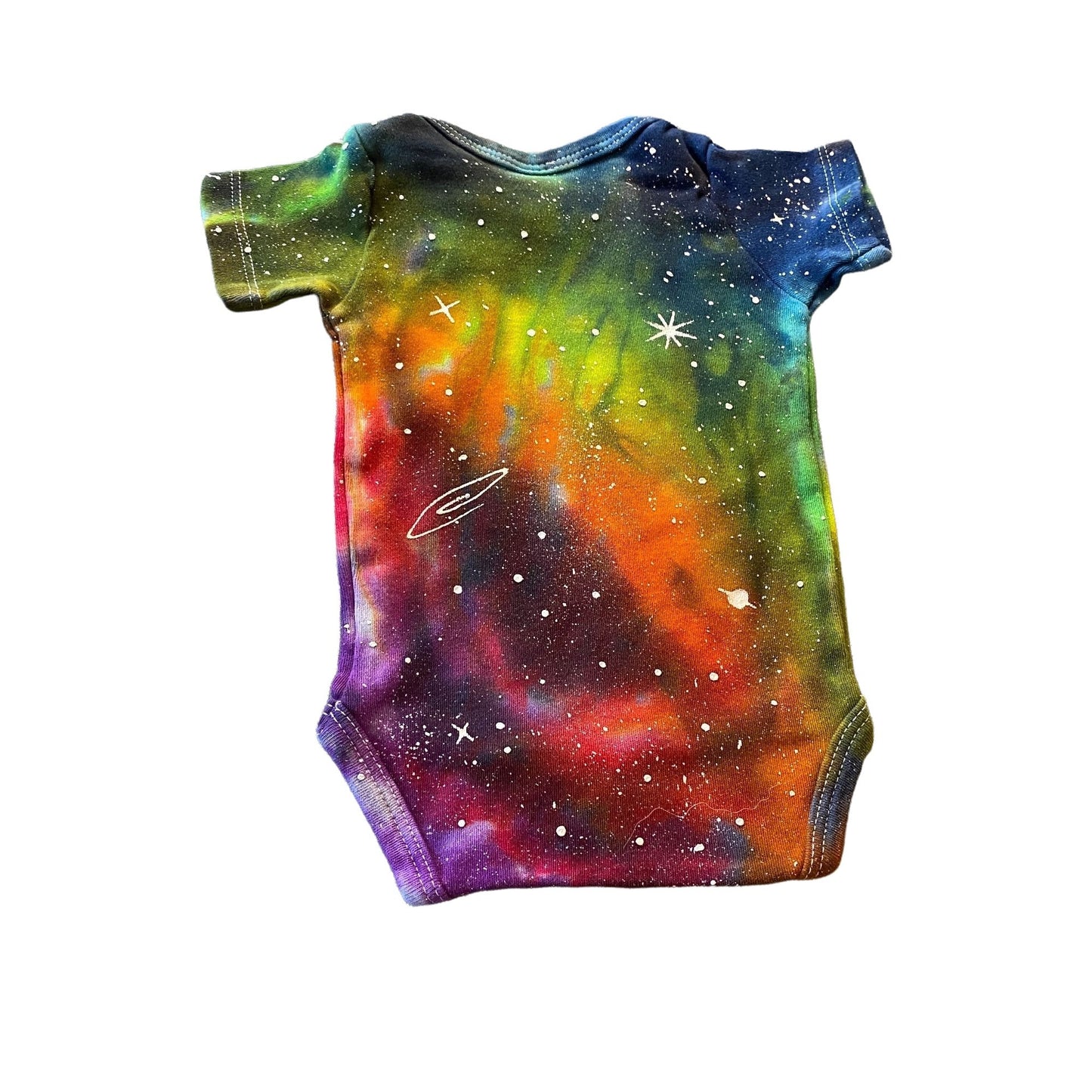 Rainbow Galaxy Dyed Onesie || 0-3 Months