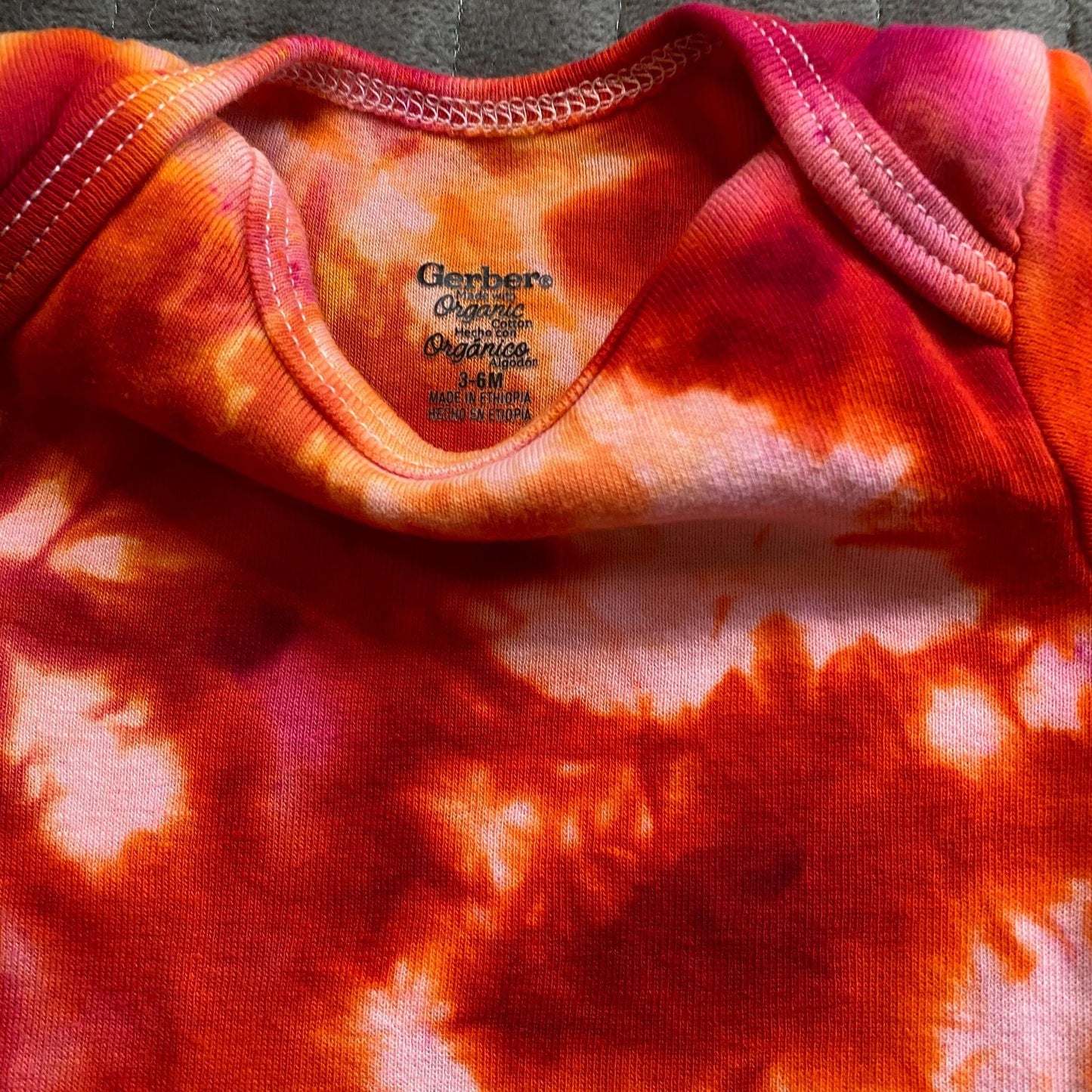 Fiery Fun Dye Tie Dye Onesie || 3-6 Months