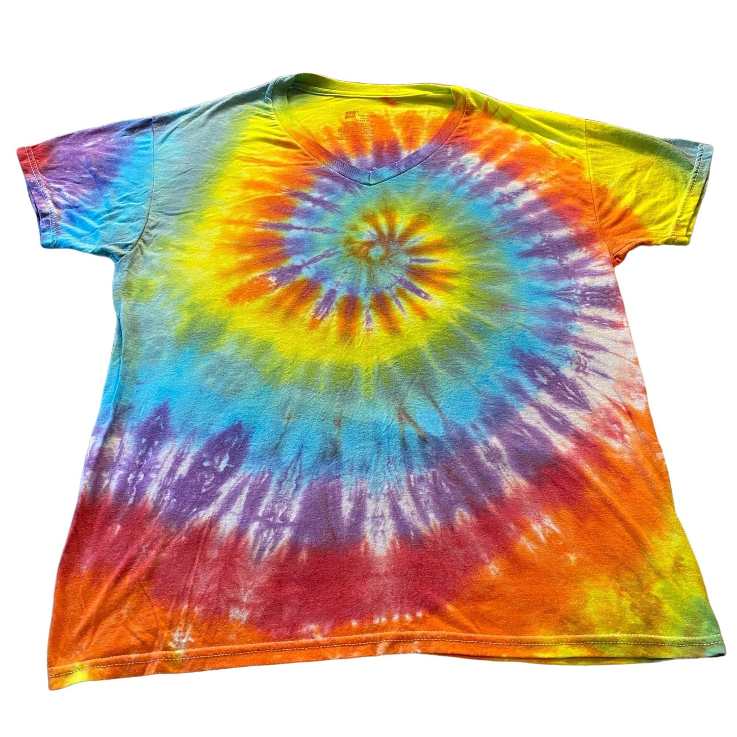 Rainbow Spiral Tie Dye Adult Tee || Medium