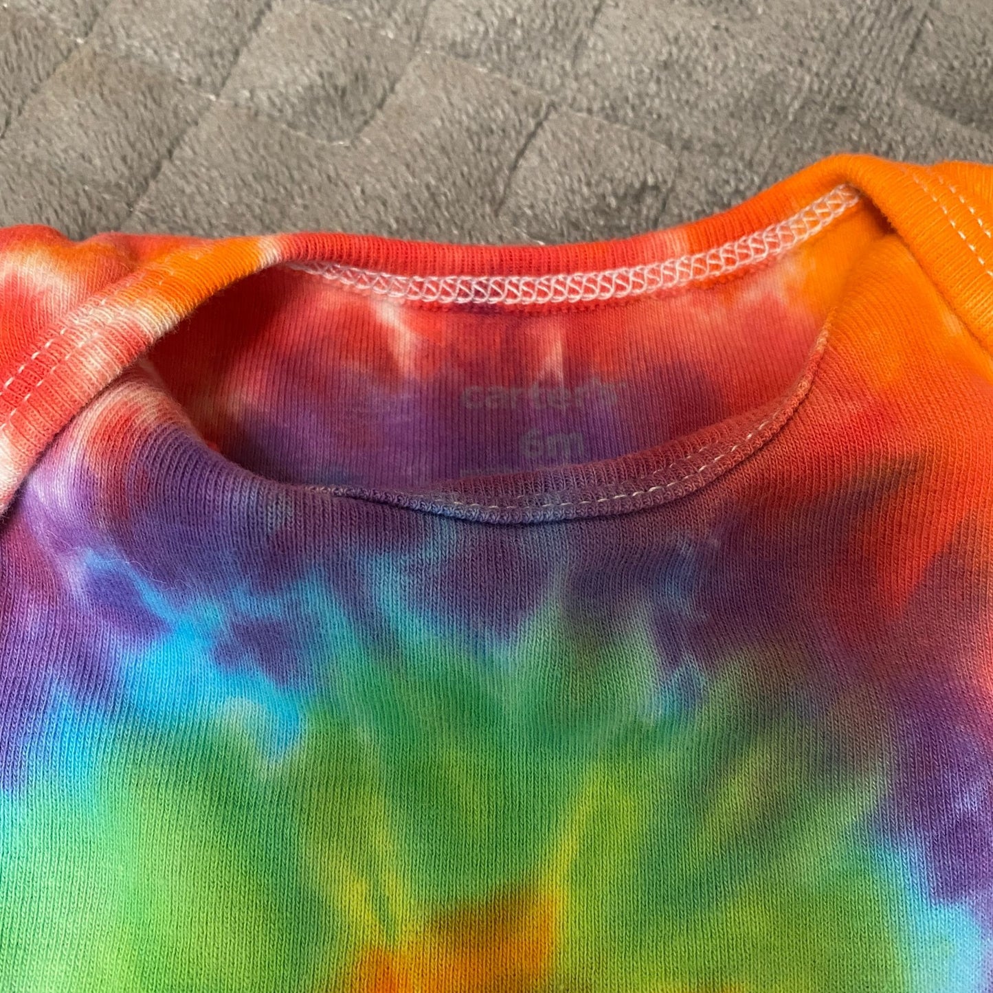 Rainbow Spiral Tie Dye Baby Bodysuit || 6 Months