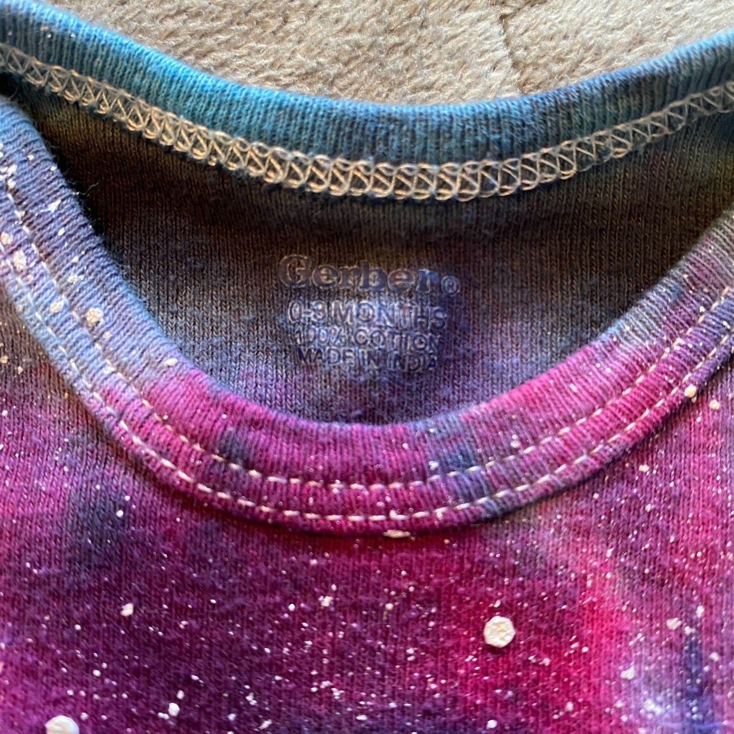 Galaxy Dyed Onesie || 0-3 Months, Upcycled ♻️