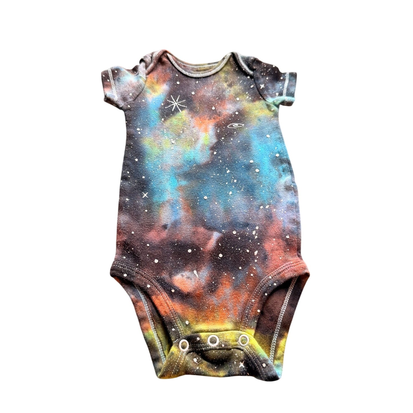 Galaxy Dyed Baby Onesie || 6 Months, Upcycled ♻️