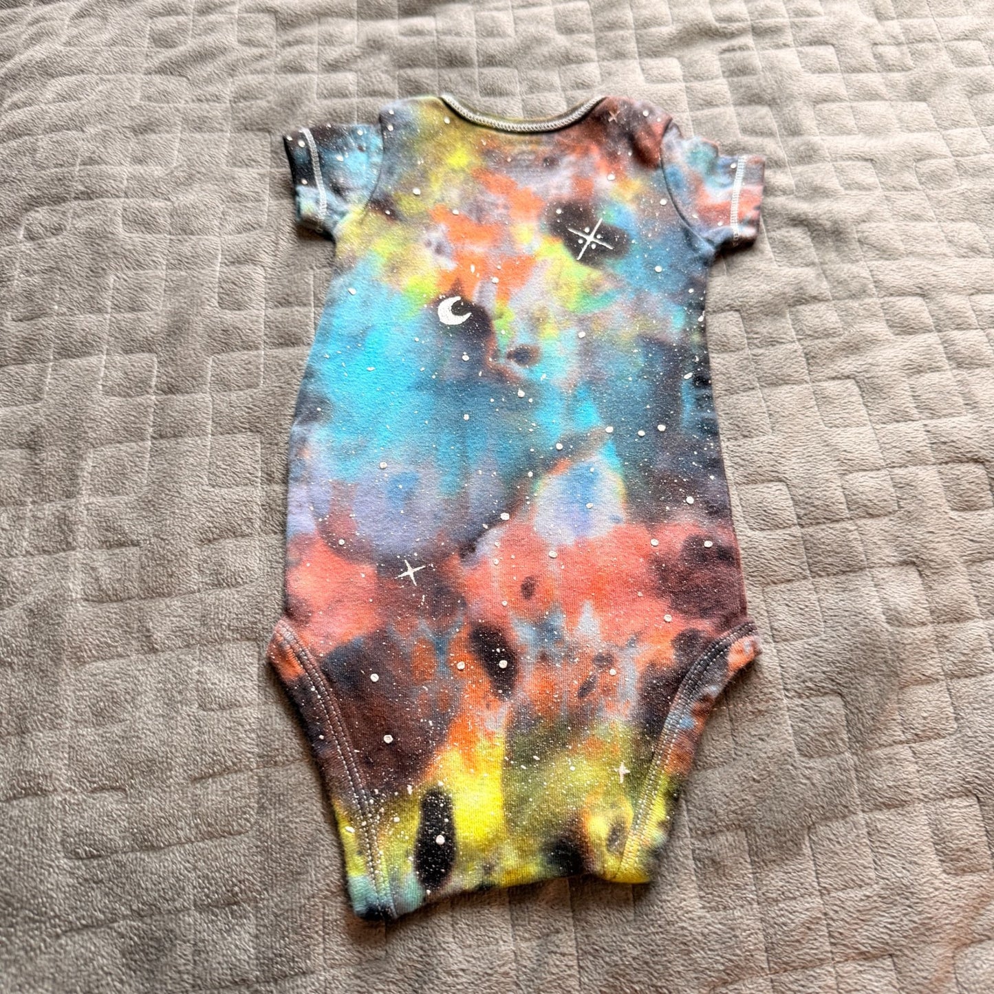 Galaxy Dyed Baby Onesie || 6 Months, Upcycled ♻️