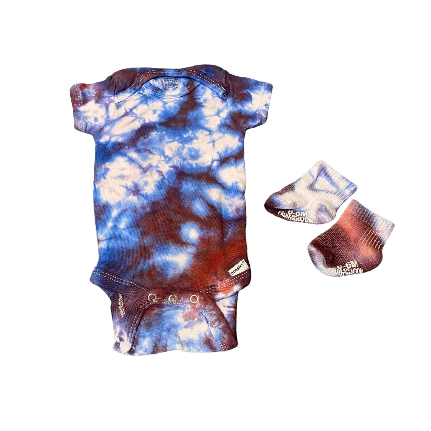 Tie Dye Baby Bodysuit and Socks Bundle || 3-6 Months