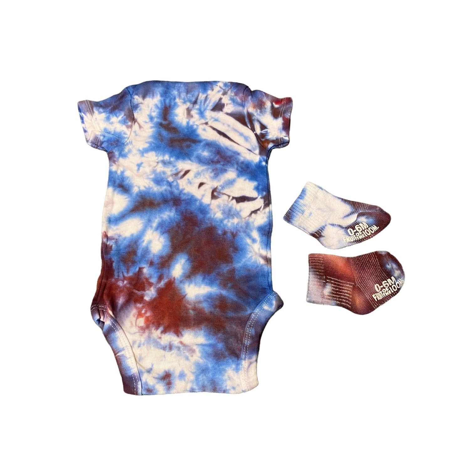 Tie Dye Baby Bodysuit and Socks Bundle || 3-6 Months