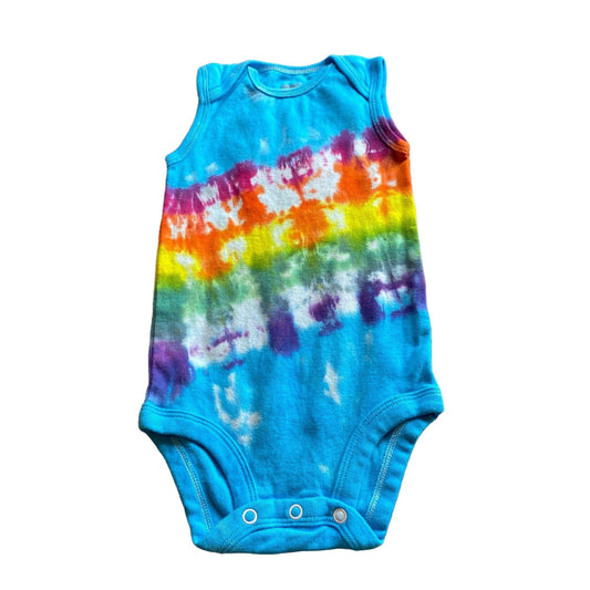 Rainbow Stripe Tie Dye Baby Bodysuit || 9 Months
