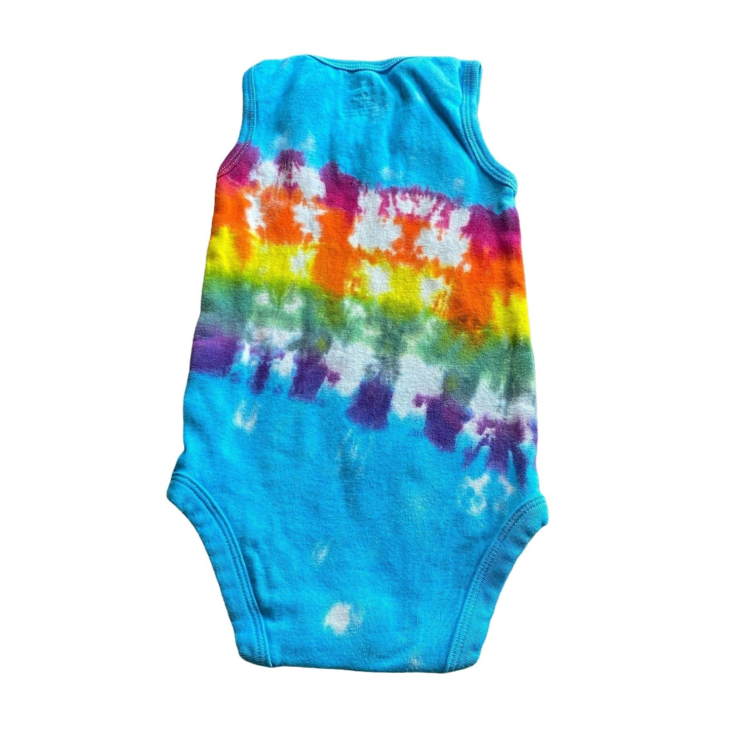 Rainbow Stripe Tie Dye Baby Bodysuit || 9 Months