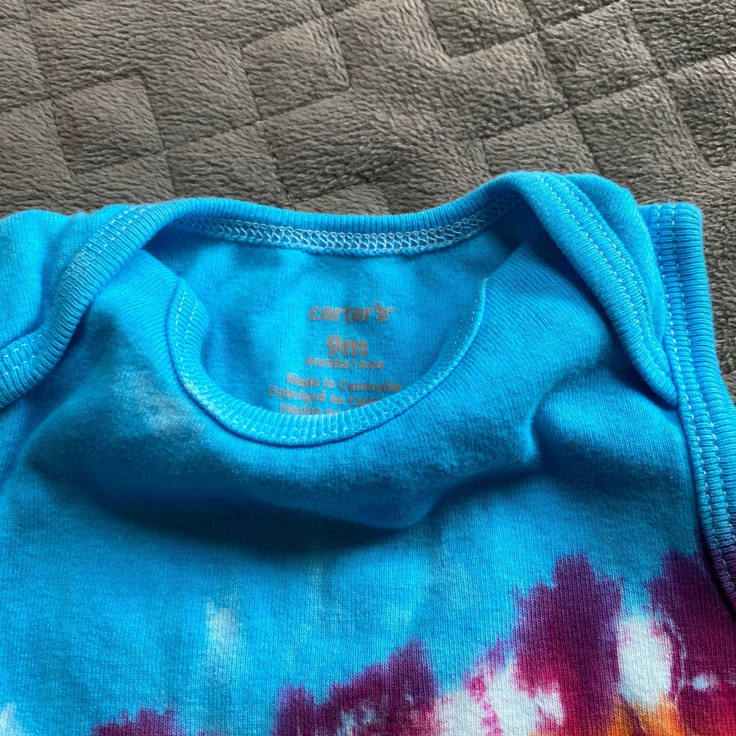 Rainbow Stripe Tie Dye Baby Bodysuit || 9 Months