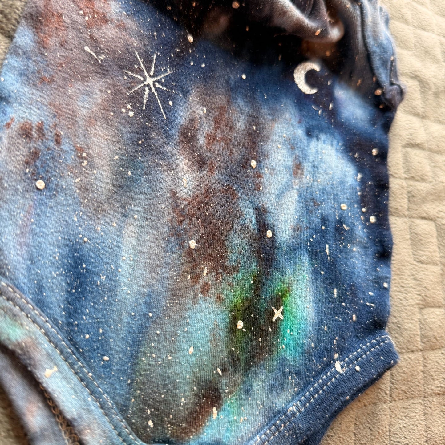 Galaxy Dyed Baby Onesie || 0-3 Months, Upcycled ♻️