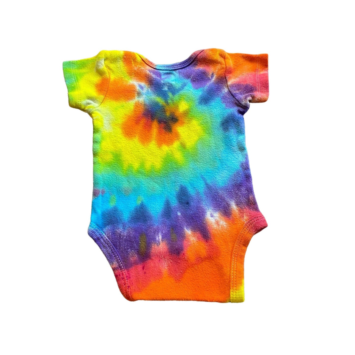Rainbow Spiral Tie Dye Baby Bodysuit || 0-3 Months, upcycled ♻️