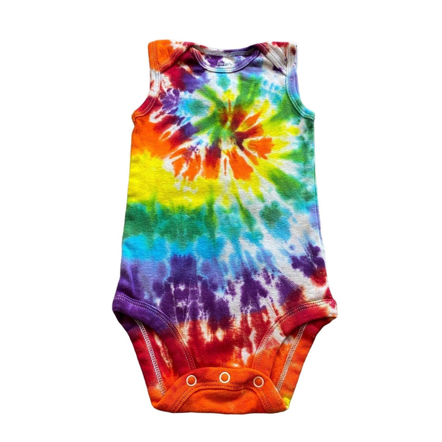 Rainbow Spiral Tie Dye Baby Bodysuit || 9 Months