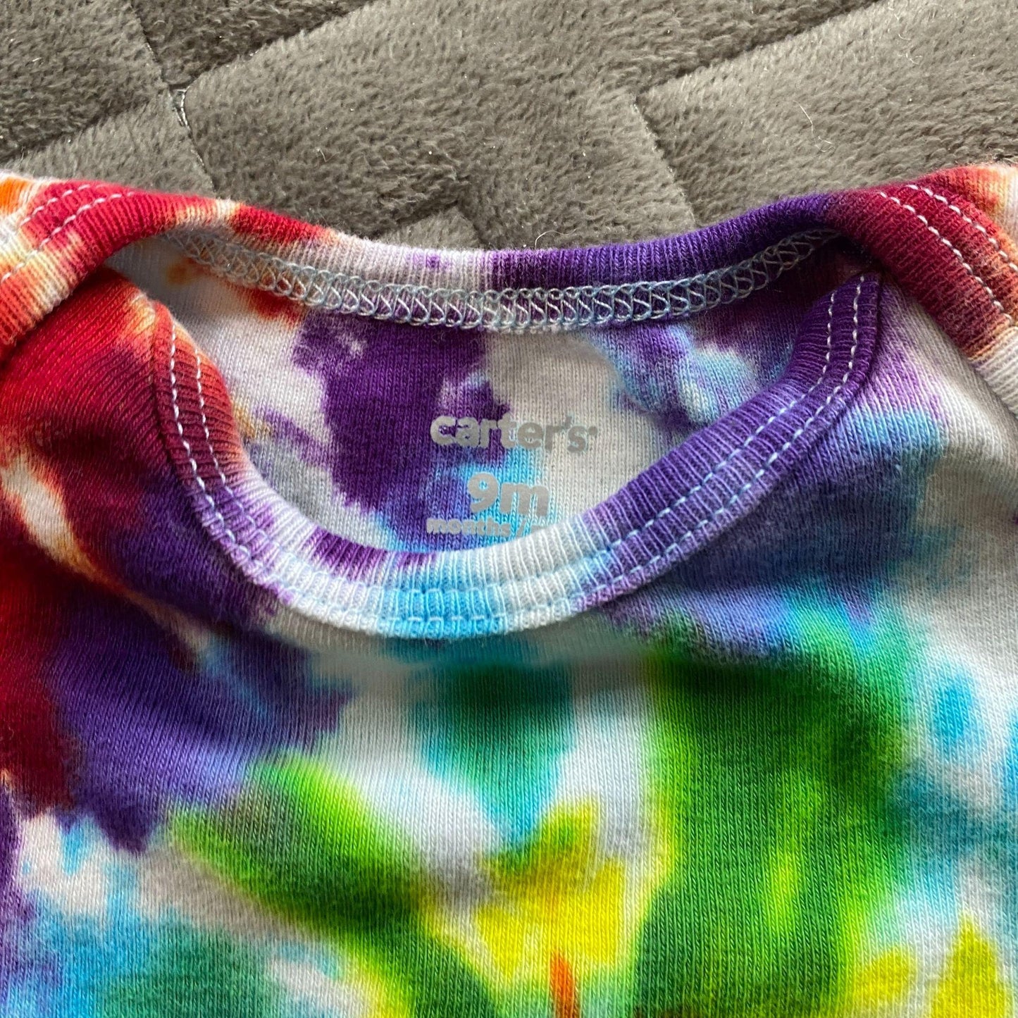 Rainbow Spiral Tie Dye Baby Bodysuit || 9 Months