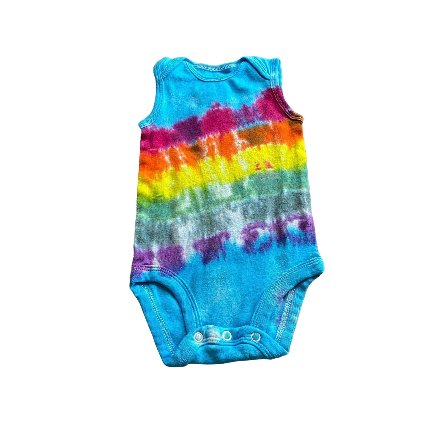Rainbow Stripe Tie Dye Baby Bodysuit || 6 Months