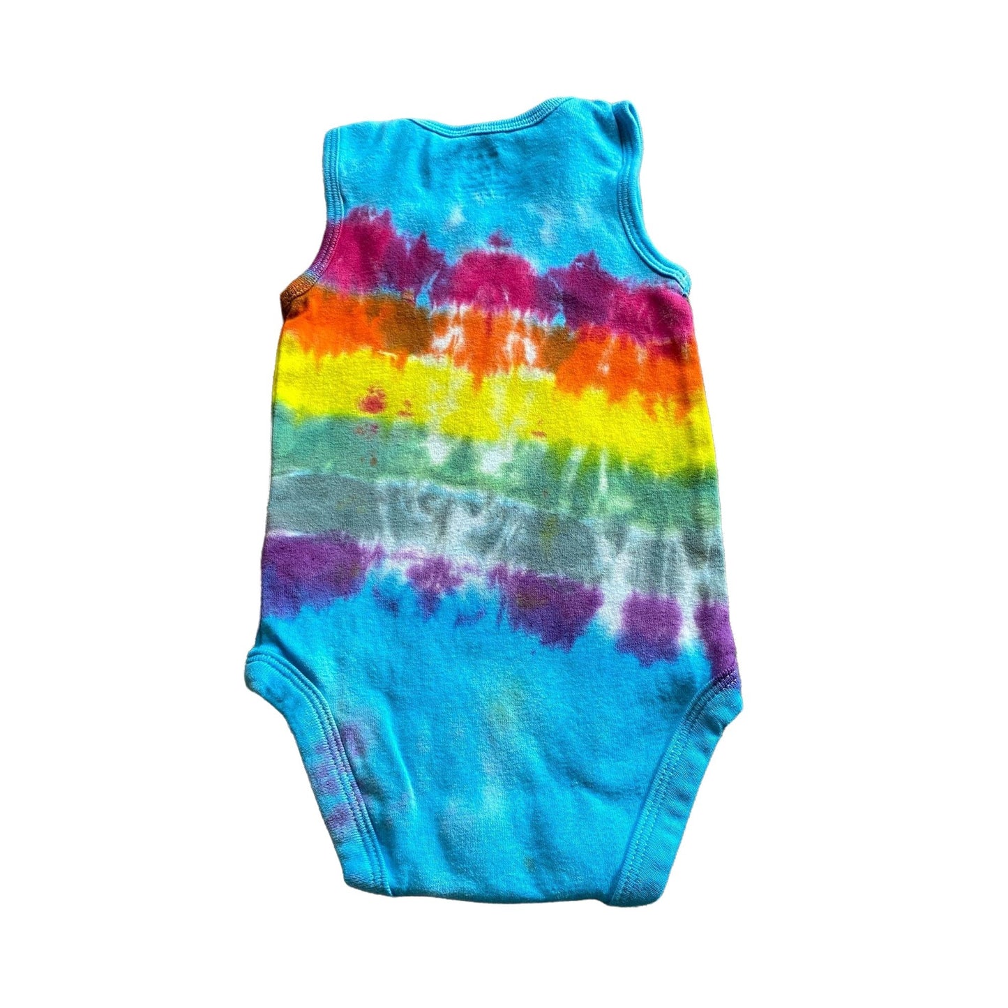 Rainbow Stripe Tie Dye Baby Bodysuit || 6 Months