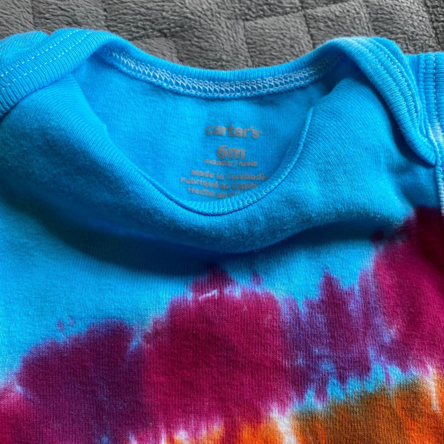 Rainbow Stripe Tie Dye Baby Bodysuit || 6 Months