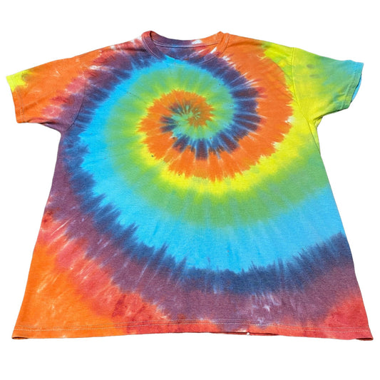 Rainbow Spiral Tie Dye Adult Tee || Medium